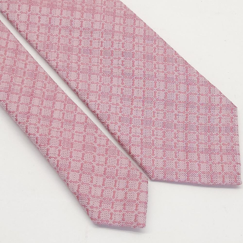 Vtg Rooster Men Neck Tie Unisex Pink Polyester Blend Preppy Office Business 59x3